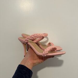 Vivianly Pink Braided Heels